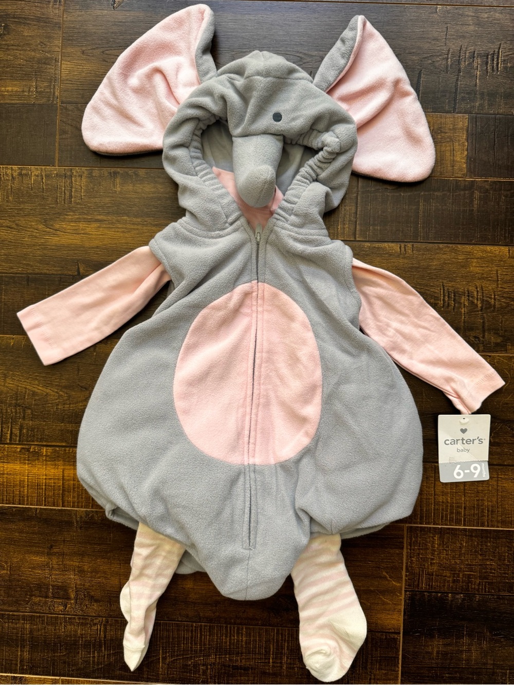 “Carter's” 3 piece Set Baby Elephant Sleep Sack with Hood Costume